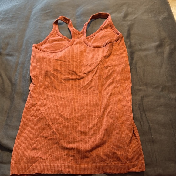 Rust Ribbed Women's Tank Top - Picture 3 of 3